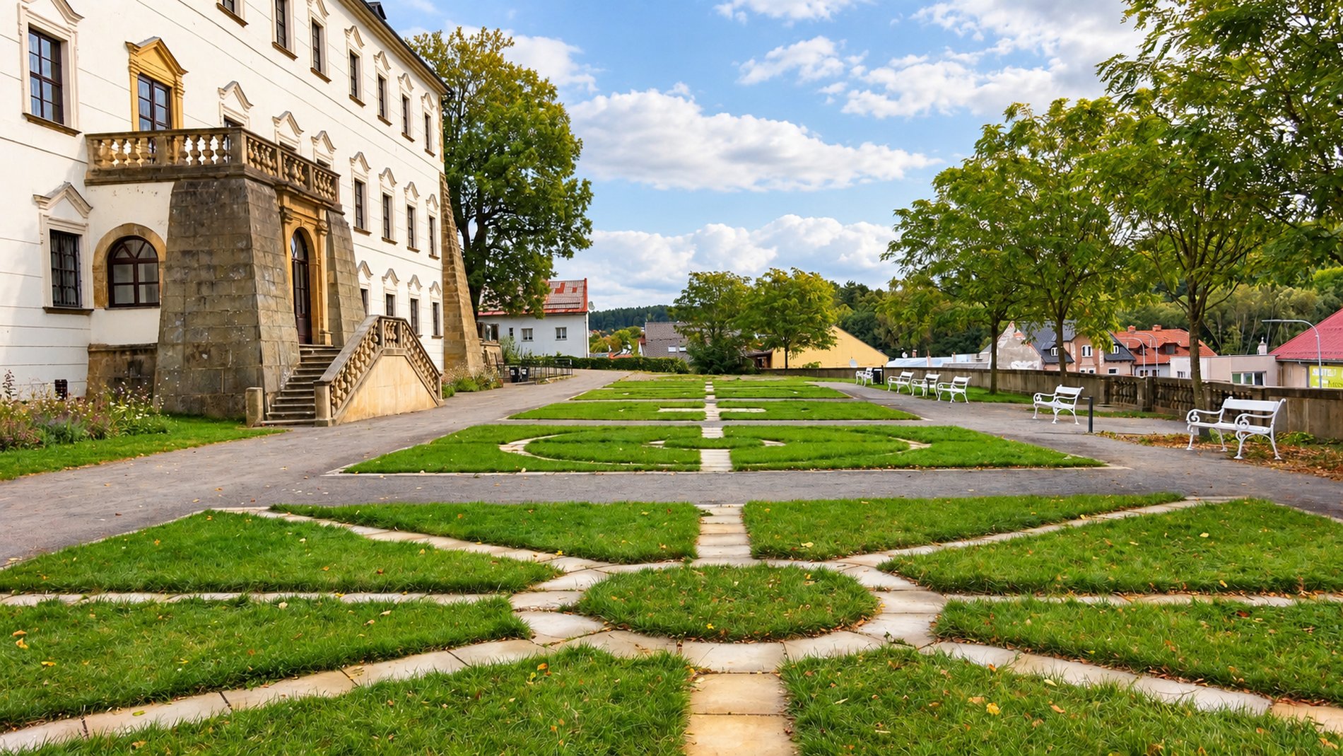 Zámecký park Letohrad – obnovená zámecká terasa